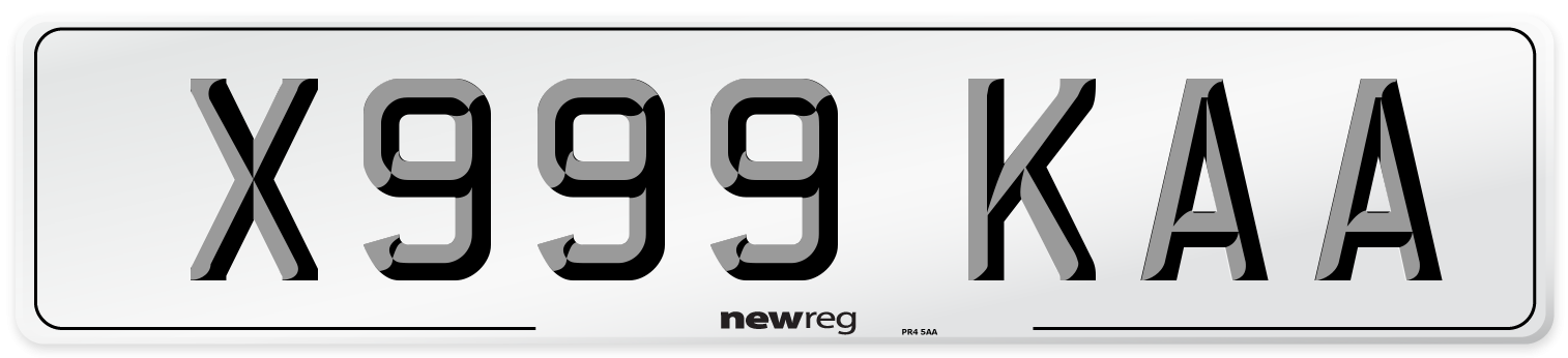 X999 KAA Number Plate from New Reg